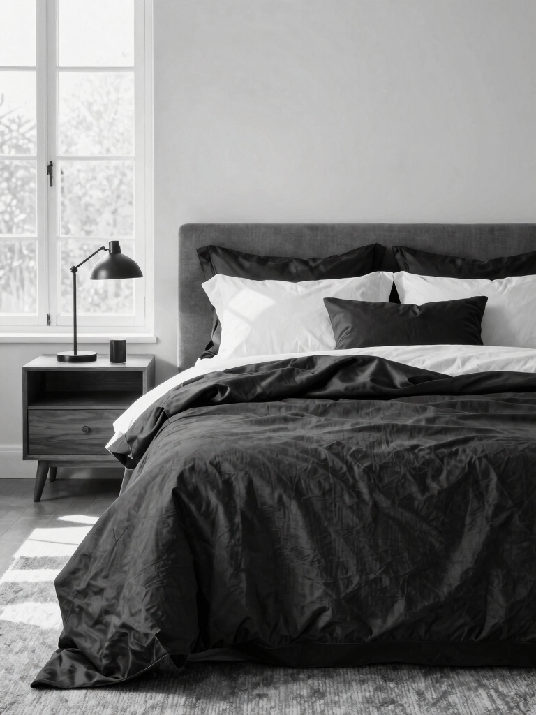 modern inviting monochrome linens