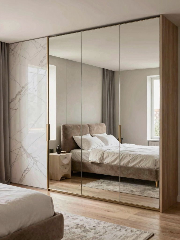 reflective wardrobes enhance space
