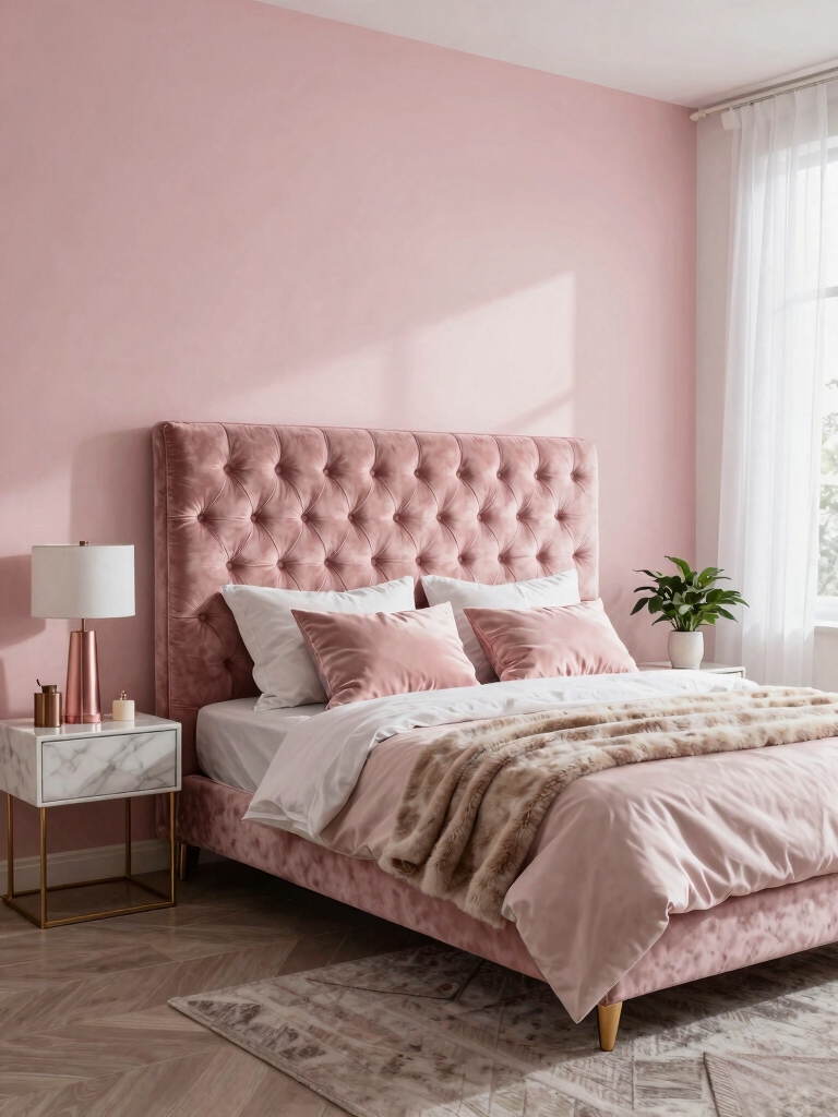saturated pink accent walls