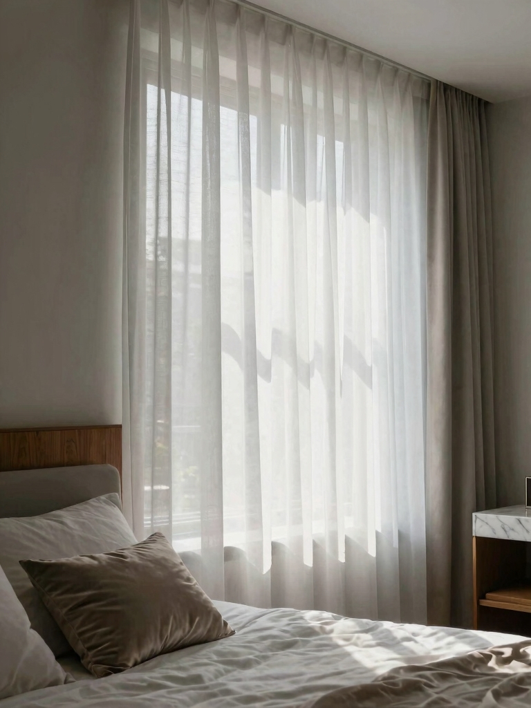 sheer curtains for balanced light