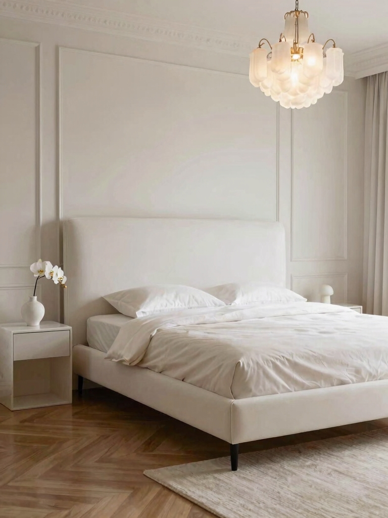 soft glam upholstered bed