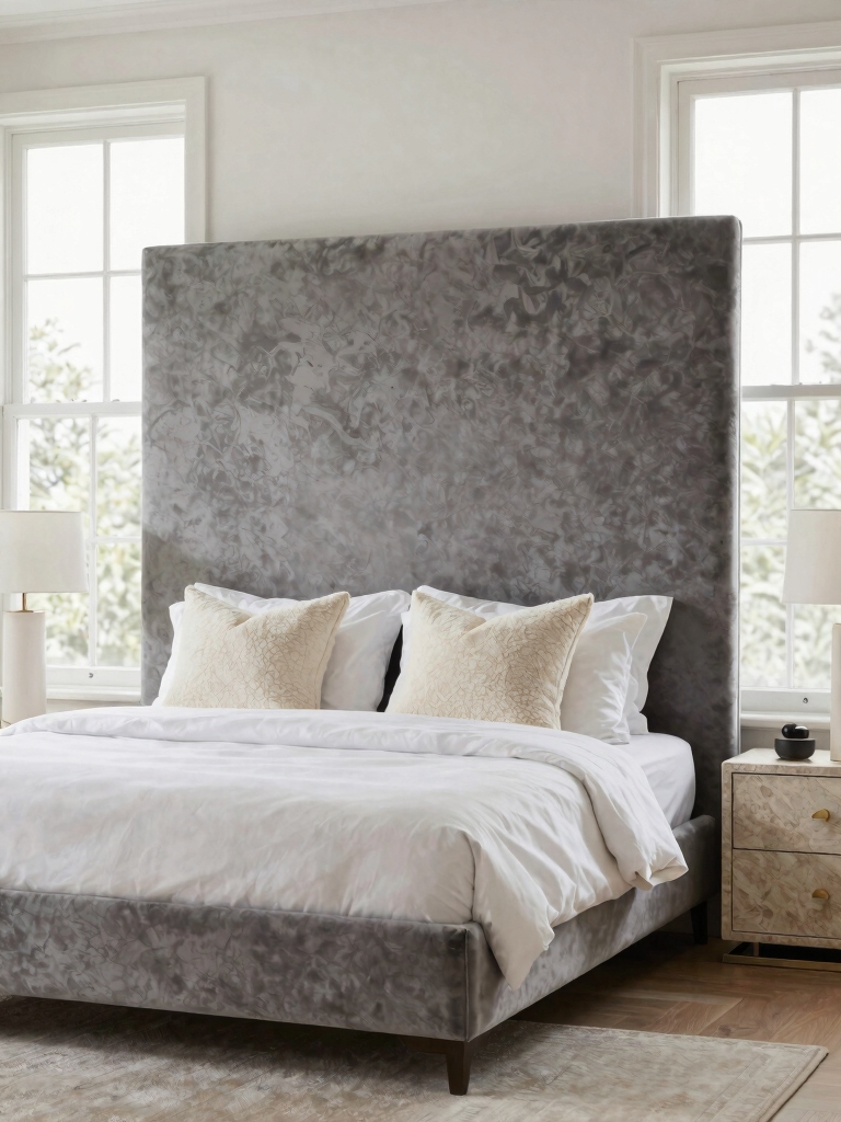 soft grey with cream accents