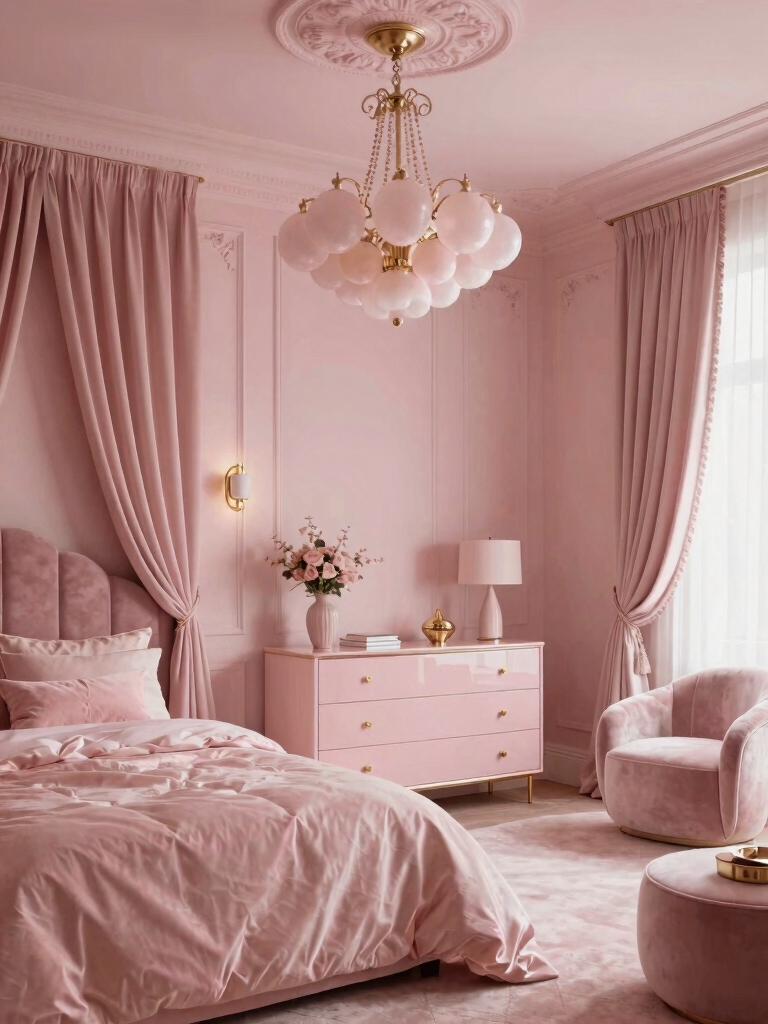 soft pink with accents