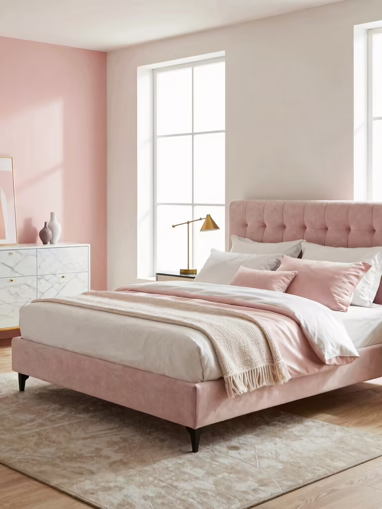 sophisticated pink and white decor