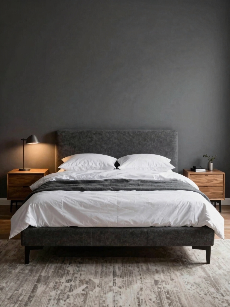 stylish bed centered room design