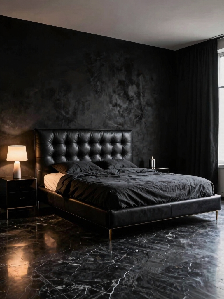 transformative black bedroom design