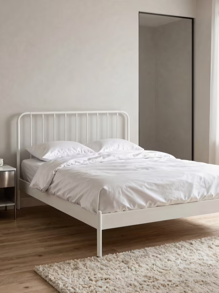 unconventional white metal beds