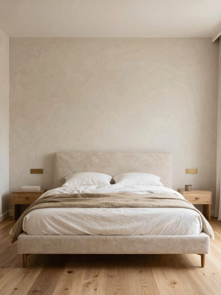 warm minimalist beige bedrooms